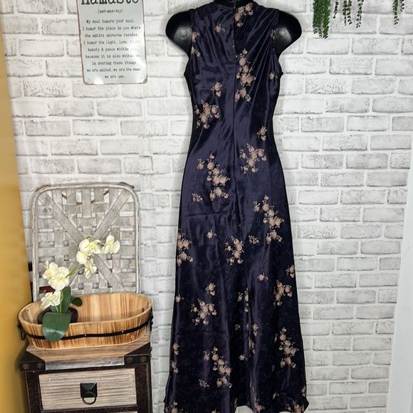 Vintage B Moss Vintage Floral Maxi Dress Size 5/6 Medium Silk Size 6 - Picture 4 of 6